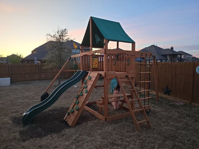 Outdoor Wooden Playset Installation